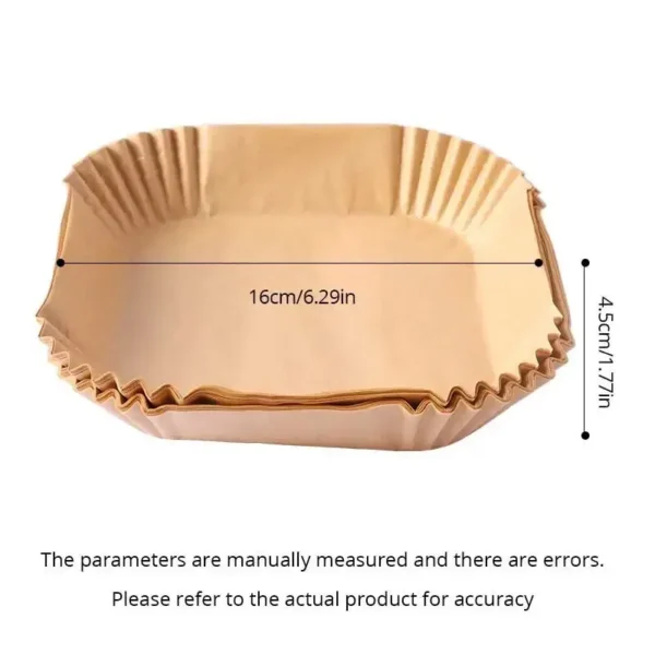 50pcs/set Air Fryer Disposable Paper Parchment Wood Pulp Steamer Cheesecake Air Fryer Accessories Baking Paper For Air Fryer - Image 6
