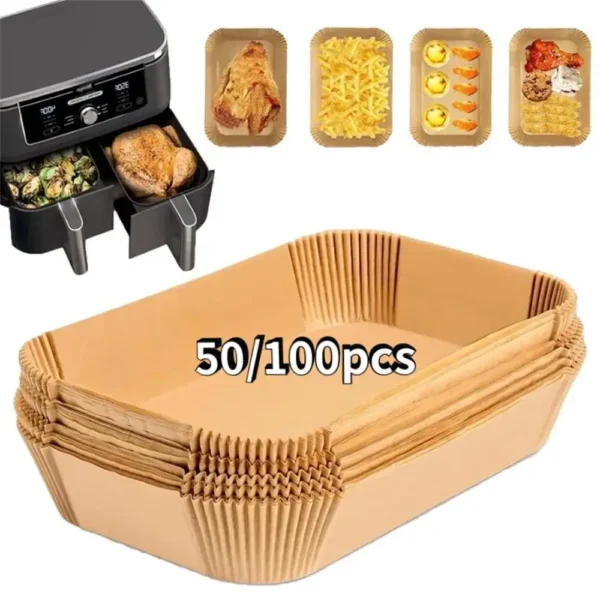 Disposable Air Fryer Paper Non-Stick Kitchen Baking Airfryer Mat Oilproof Micro-wave Barbecue Pad Baking Paper Liner Accessories - Image 7