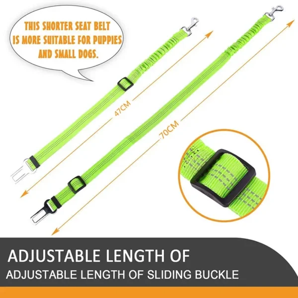 Elastic Nylon Dog Seat Belt For Small Large Dogs Adjustable Reflective Durable Lead Puppy Travel Car Safety Rope - Image 5