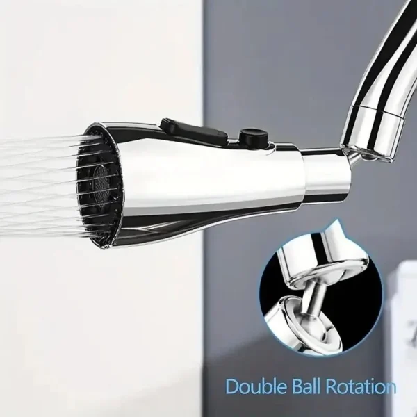 1pc Faucet Extender Metal Alloy,Three Modes,Head Water Saver Home Extended Shower Spray Filter - Image 4