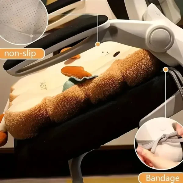 1pc Simulation Bread Toast Cushion Stuffed Memory Foam Pillow Sofa Chair Decor Seat Cushion Cute Student Chair Pad - Image 3
