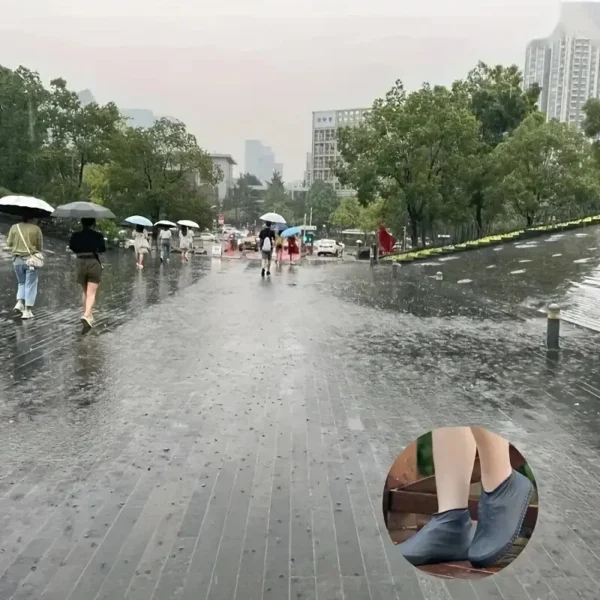 1 Pair Rubber Rain Boot Overshoes For Outdoor Use, Silicone Waterproof Shoe Covers, Rainy Day Shoe Cover, Reusable Non-Slip Rain - Image 6