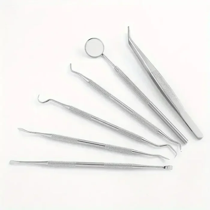 kf-Sa1d6277a5cd843b984f1529faca4d1c6f Stainless Steel Dentist Oral Tools Cleaning Flossing Tartar Removal Easy to Clean Not Easy to Break Dental Oral Mirror Care Kit - Image 2