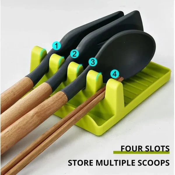 1PC Kitchen Spatula Rack Pot Lid Rack Shelves Countertop Shovel Spoon Shelf Soup Spoon Pad Put Soup Spoon Chopsticks Holder - Image 4