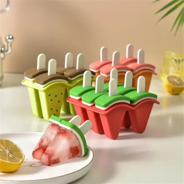Ice Cream Mold With Cover Watermelon Shape Mold DIY Homemade Ice Popsicle Mould Frozen Juice Milk Kitchen Ice Cream Make Tools - Image 7