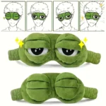 3D Sad Frog Sleep Mask Natural Sleeping Eyeshade Cover Shade Eye Patch Women Men Soft Portable Blindfold Travel Eyepatch - Image 4