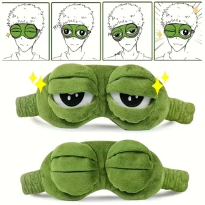 3D Sad Frog Sleep Mask Natural Sleeping Eyeshade Cover Shade Eye Patch Women Men Soft Portable Blindfold Travel Eyepatch