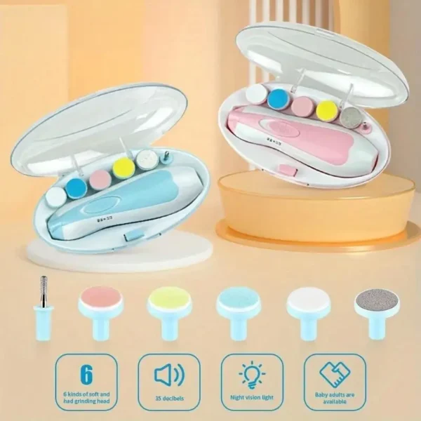 kf-Sa4ab8b01055848e9a4b5541937033123I Baby Nail Grinder Electric Six-in-one Multi-head Anti-scratch Children Anti-meat Nail Clipping Manicure Suit Portable - Image 1