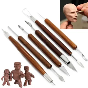 6pcs/set Pottery Tools Red Wood Double-Ended Wire Knife For Clay Repair, Clay Sculpture Carving Tool Set Pottery Tools