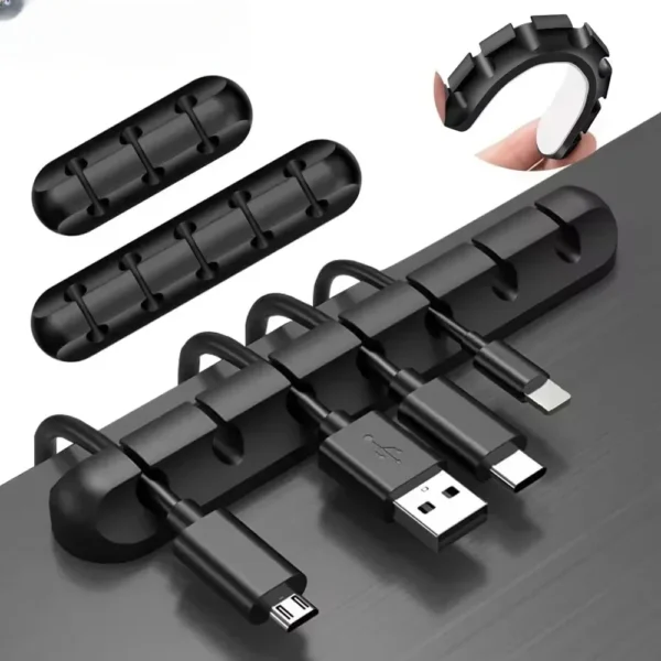 Adhesive Cable Holder Clips Cord Management Wire Organizer for Desktop USB Charging Cable Nightstand Power Cord Mouse Cable - Image 1