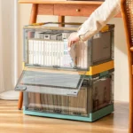 1pc Foldable Storage Trunk Open Storage Box Transparent Storage Box Home Wardrobe Clothes Organizer Large Capacity Clear Plastic - Image 2