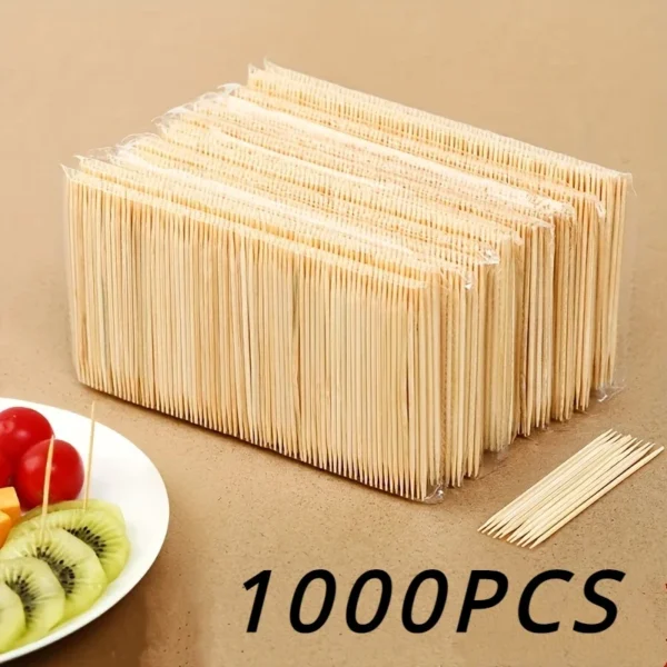 1000PCS Disposable Double Headed Toothpicks Natural Bamboo Floss Home Kitchen Restaurant Hotel Portable Teeth Cleaning Tool - Image 1