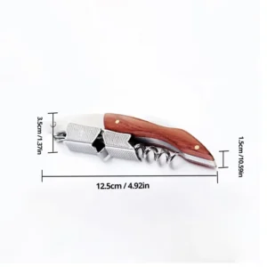 1pc Stainless Steel Wood Handle Wine Corkscrew Professional Wine Opener Portable Screw Corkscrew Multifunction Beer Cap Bottle