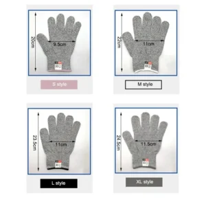 A Pair Anti Cut Proof Gloves Hot Sale Grey Black Anti Cut Level 5 Safety Work Gloves Glass Cutting Safety Protection