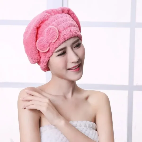 1Pc Microfibre Quick Hair Drying Bath Towel Bowknot Wrap Towel Cap Bathroom Accessories Bonnets For Women Designer Shower Cap - Image 2
