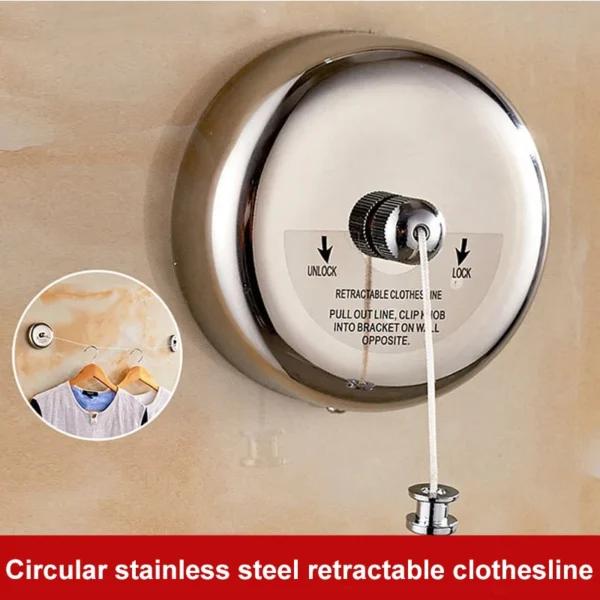 Wall-mounted Clothes Line Windproof 2.8m Adjustable Strength Nylon Durable Non-slip Drying Rack Rope Laundry - Image 4