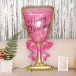 Pink Balloon Champagne Bowknot Wine Cup Wedding Birthday Party Decoration Adult Children Balloon Event Party Supplies - Image 3