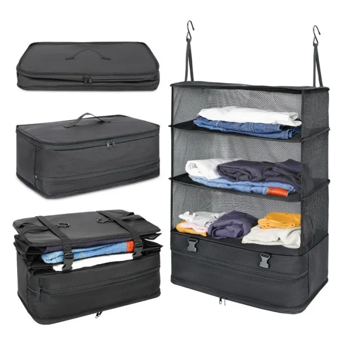 kf-Saf0f7131832e4e729b09ddf9eef78784L 1 Set Housewares Luggage Travel Organizer Travel Essentials Hanging Packing Cubes Hanging Shelves Laundry Storage Compartment - Image 1