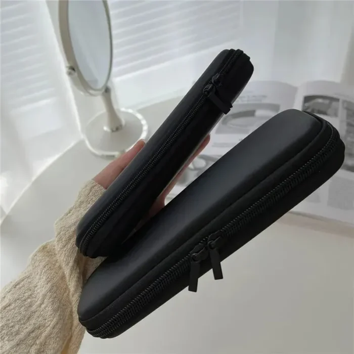 kf-Saf456a3d6bd04e73b6524b265f2fc139J 1pc Black Cosmetic Bag Waterproof Double Zipper Makeup Brushes Case Women Storage Bags Portable Travel Brush Holder Makeup Case - Image 4