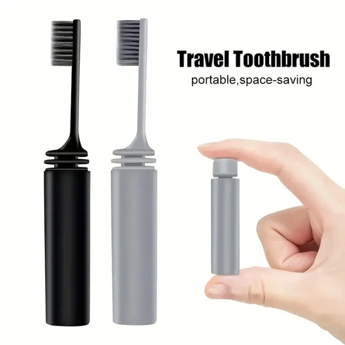 Portable Compact Charcoal Folding Toothbrush - Perfect for TravelCamping, and Hiking - Easy to Take and Efficient Teethbrush - Image 1