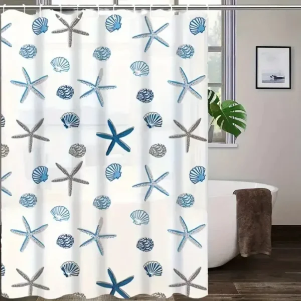 1pc With Pattern Shower Curtain PEVA Waterproof Shower Curtain Bathroom Partition Curtain Bathroom Decoration Accessories - Image 4