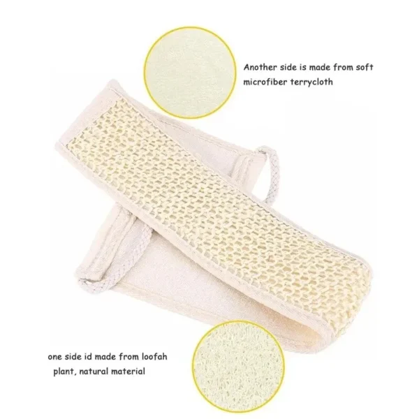 1pc Natural Soft Exfoliating Loofah Body Skin Health Cleaning Tool Bath Shower Unisex Massage Spa Scrubber Sponge Back Strap - Image 3
