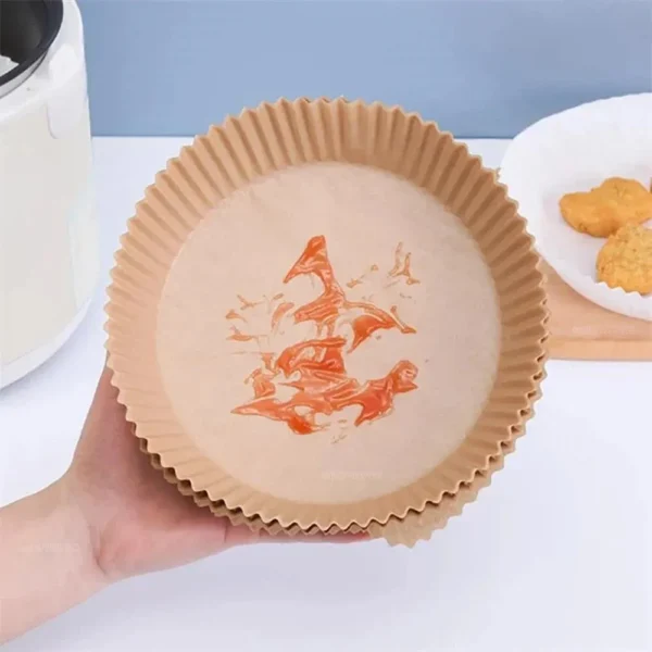 50/100Pcs Air Fryer Disposable Paper Non-Stick Airfryer Baking Papers Round Air-Fryer Paper Liners Paper Kitchen Accessories - Image 4