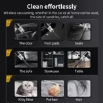 PCMOS 1PC Wireless Vacuum Cleaner Dual Use for Home and Car 120W High Power Powerful Vacuum Cleaner Black - Image 3