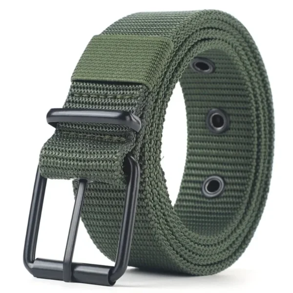 Men's Belt Porous Canvas Pin Buckle Leather Belt Outdoor Sports Belt Women's Trendy Eyelet Belt With Jeans Belt For Men Women - Image 6