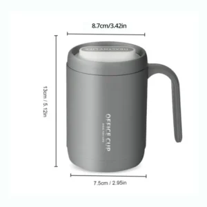 1pc Grey Creative PP Liner Drinking Cup Portable Office Large Capacity Covered Milk Coffee Cup Gift For Kitchen Travel Domestic