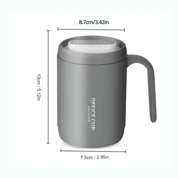 1pc Grey Creative PP Liner Drinking Cup Portable Office Large Capacity Covered Milk Coffee Cup Gift For Kitchen Travel Domestic - Image 6