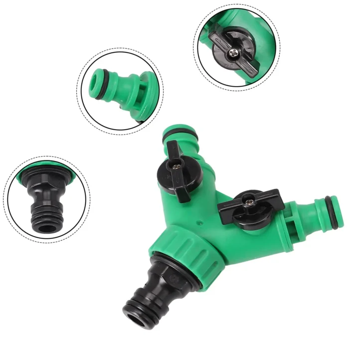 kf-Sb5075b9886e4453081d161b8c714e83du 2 Way Garden Water Pipe Connectors Pipe Adapter Y Shape Hose Splitter Valve Three Way Plastic Valve With Switch - Image 5