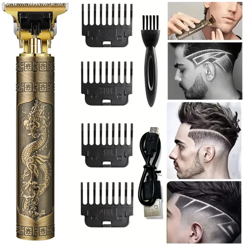 kf-Sb6c8c1ab89424c0d9ae0cbae5b63bd2eT Electric Hair Clipper Professional USB Cordless Clipper Professional Beard Trimmer Haircut Grooming Kit Hair Cutting Machine - Image 1