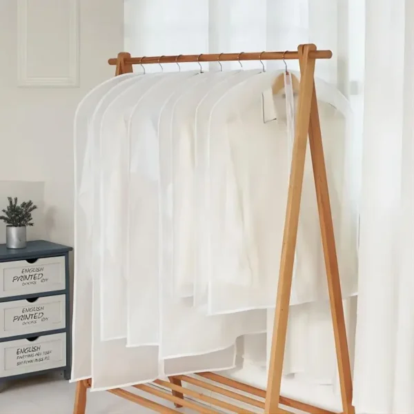 3pcs/4pcs Clothes Dustproof Bag Household Transparent Waterproof Coat Suit Cover Washable Hanging Pocket Clothing Organizer - Image 2