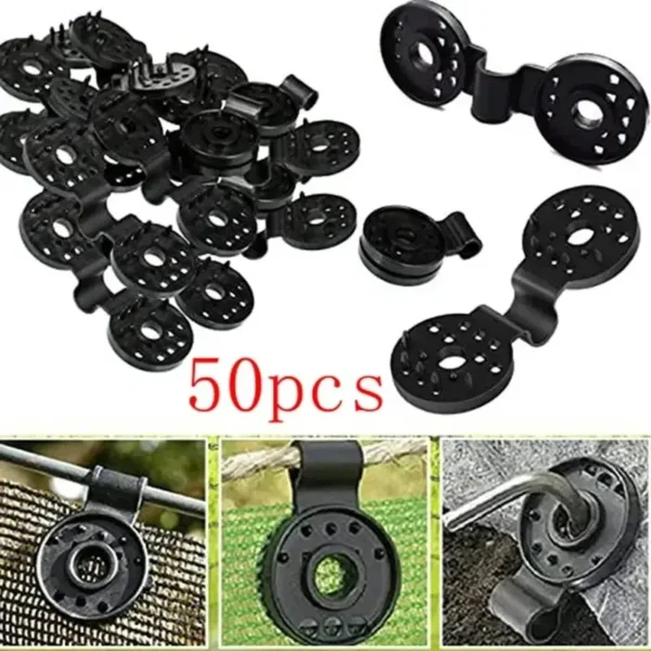 kf-Sb9883f0a936a420ea1fac6eaf191ccdf8 50Pcs Shade Cloth Clips Shade Fabric Clamps Grommets For Net Mesh Cover Sunblock Fabric In Garden Backyard Greenhouse Fixer - Image 1