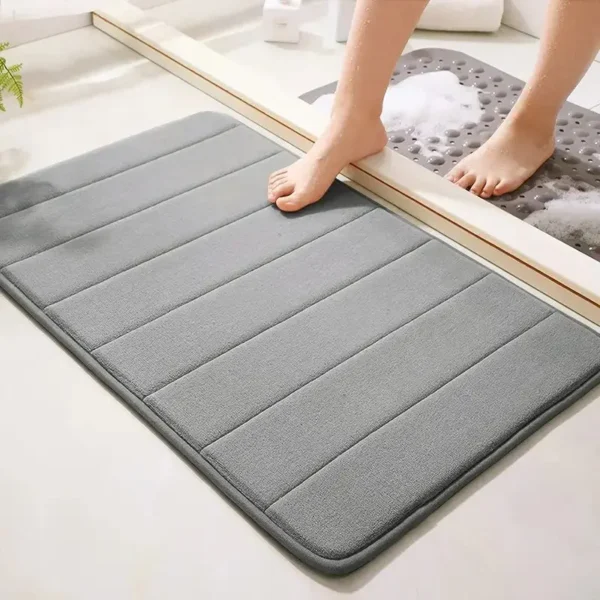 1pc 50*80cm Bathroom Anti-skid Mat, Quick Water Absorption, Dry Machine Washing, Memory Cotton, Toilet Mat, Soft - Image 1