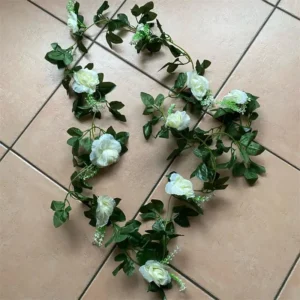 1Pcs 2.2M Artificial White Flower Fake Hanging Fake Vine Plants Leaves Artificials Garland Flowers Wedding Decoration