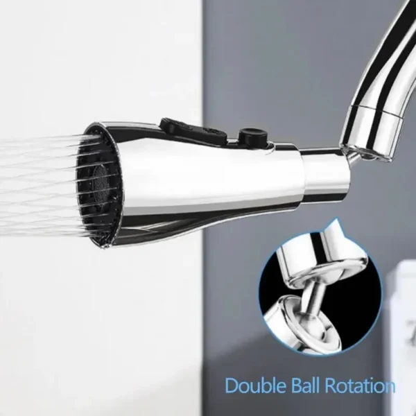 1pc 3 In1 Flexible Kitchen Faucet Sink Mixer Tap Electroplate Sprayer Head Filtered Water Tap Black Replaceable Water Tap - Image 5