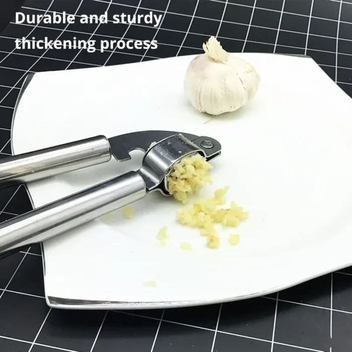 kf-Sbbaae06d042945afa17fbf9d10f3cfe4U 1pc Stainless Steel Garlic Press Household Garlic Garlic Press Manual Garlic Press Creative Kitchen Tools - Image 2