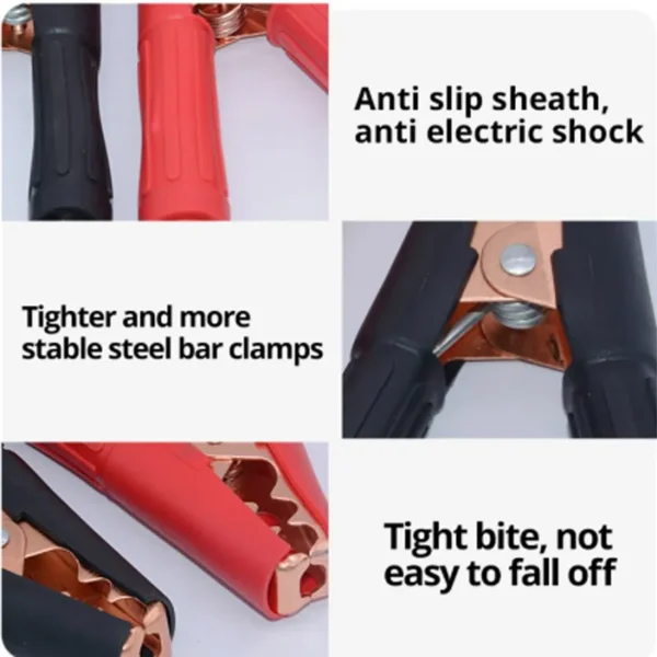 2pcs 50A Toothed Small Large Crocodile Clip Battery Clip Charging Clip High Power Inverter - Image 5