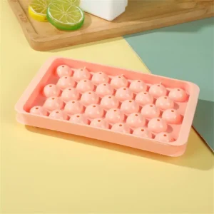 3D Round Ice Cube Tray With Lid Ice Ball Creative Homemade Ice Compartment Ice Cube Model 33 Compartment Ice Ball Box Ice Cream