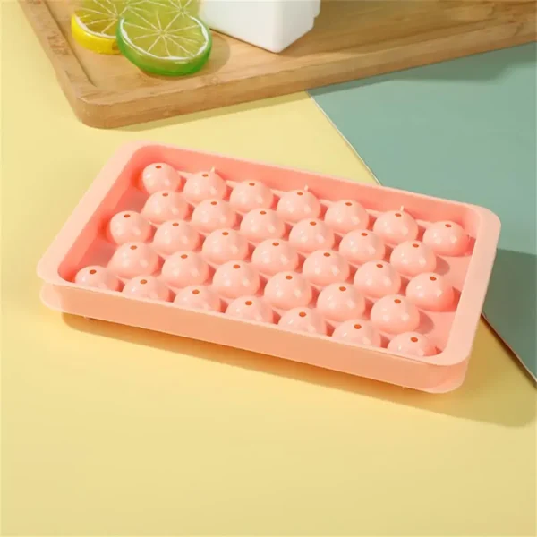 3D Round Ice Cube Tray With Lid Ice Ball Creative Homemade Ice Compartment Ice Cube Model 33 Compartment Ice Ball Box Ice Cream - Image 3