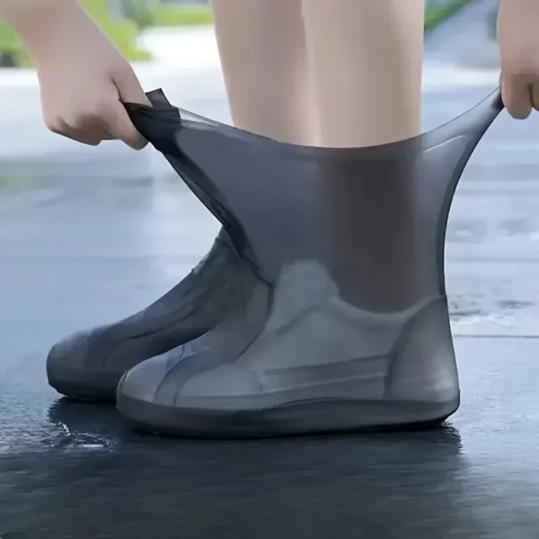 1 Pair Rubber Rain Boot Overshoes For Outdoor Use, Silicone Waterproof Shoe Covers, Rainy Day Shoe Cover, Reusable Non-Slip Rain - Image 4