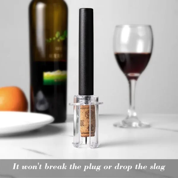 1Pc Black Pneumatic Pump Bottle Opener Bottle Opener With Stainless Steel Pin Type Cork Tool Kitchen Opening Tools Accessories - Image 3