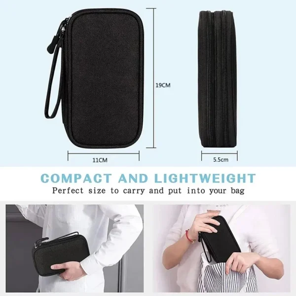 1Pc NEW Travel Organizer Bag Cable Storage Organizers Pouch Carry Case Portable Waterproof Double Layers Storage Bags Cable Cord - Image 2