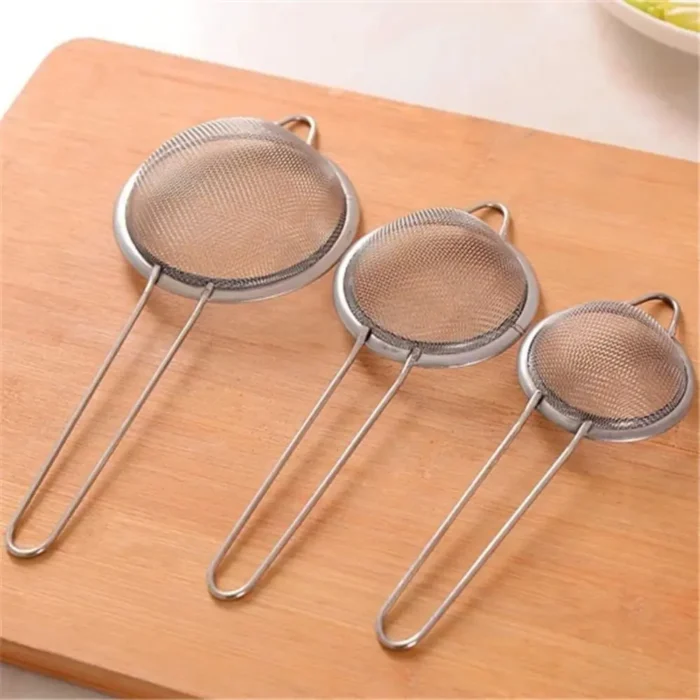 kf-Sc34d47e0b5b944b3b0b660262b1589beu 3pcs Stainless Steel Juice & Soya Milk Strainer Sieve Ultra Fine Mesh Oil Grid Fishing Dumplings Household Hotpot Leaky Spoon - Image 1