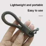 2Pcs Leather Rope KeyChain Hand Woven Horseshoe Buckle Key Ring Car Key Rings For Car Fashion Key Accessory Keyrings Gifts - Image 2