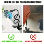 1PC Lazy Mobile Phone Holder Universal Version Double Clip Bedside Phone Holder Multi-functional Bed Extension Creative Tool - Image 4