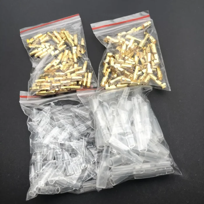 kf-Sc551b97293a149988d825c6d6795634aR 200PCS 3.9mm Bullet Connectors Kit Brass Bullet Male & Female Wire Terminals Connector with Insulation Cover for Motorcycle Moto - Image 1