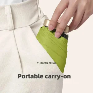 1Pc 55% Off Mini Sun Umbrella Pocket Rain Umbrella Vinyl Folding UV Ultraviolet Protection Sun Shade Pocket Parasol Capsule